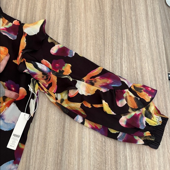 New Chico’s Long Sleeve Floral Button Down Blouse Size 6 Women’s Top - Picture 9 of 9